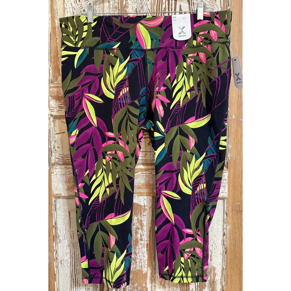 Women's Xersion Studio Stretch Capris - Tropics - Size 2X (20W-22W)
